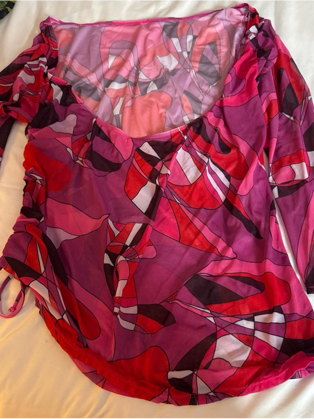 & Other Stories Pink and Red Abstract Swim Cover-Up